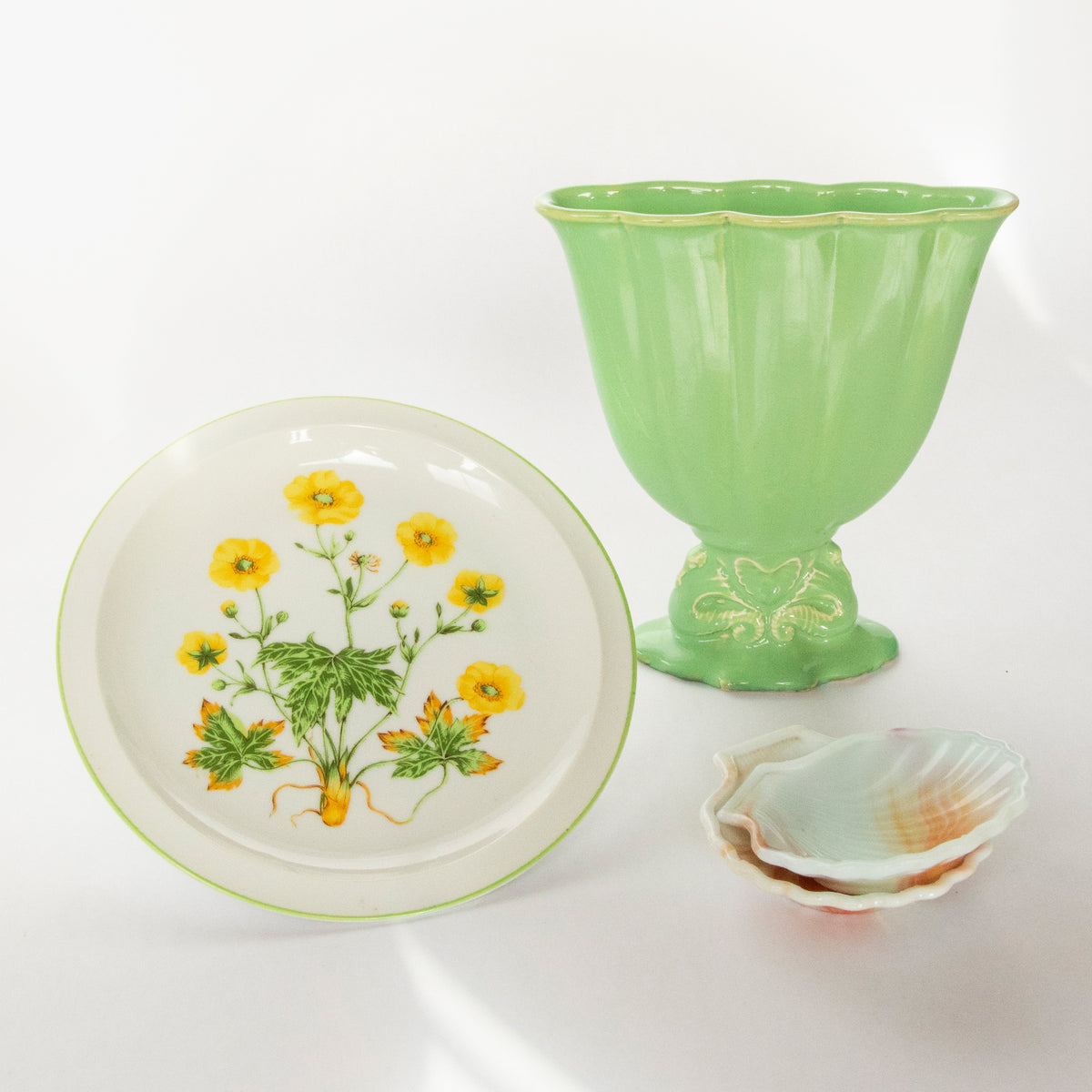 Yellow Flower Porcelain Plate