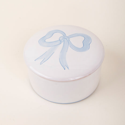 Blue Bow Round Box