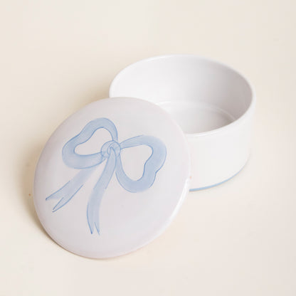 Blue Bow Round Box