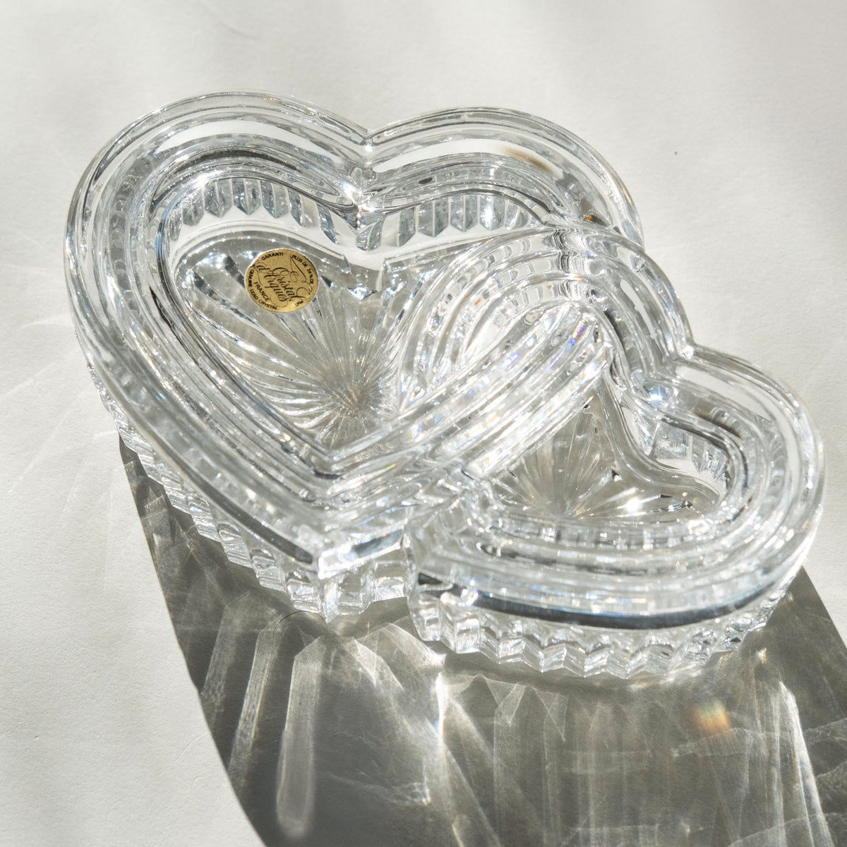 Crystal Twin Heart Trinket Box