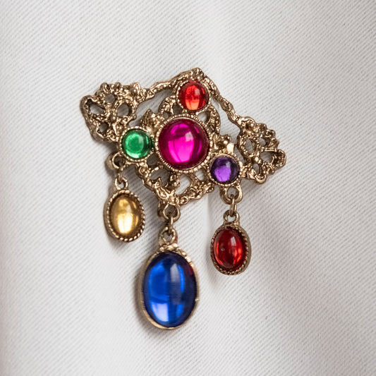 Multicolor Cabochon Brooch