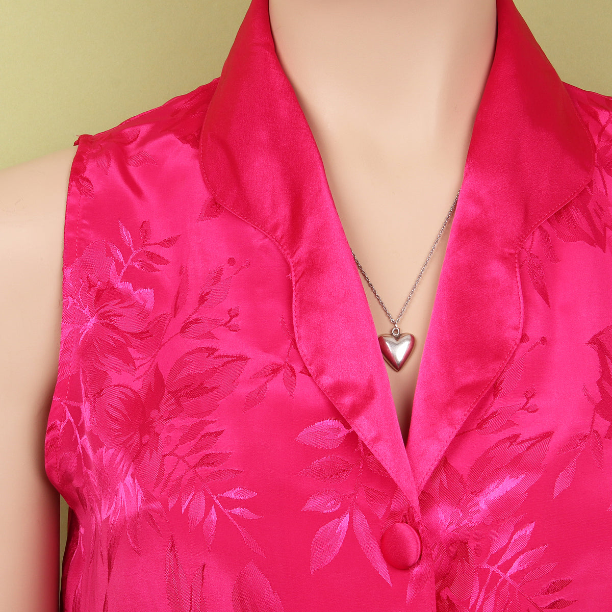 Brocade Floral Pink Vest