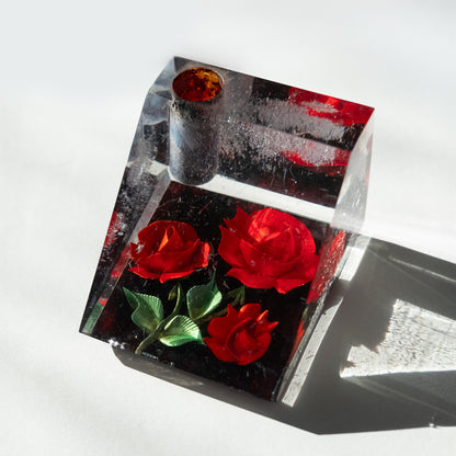 Lucite Rose Pen Holder