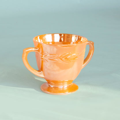Peach Lusterware Sugar Bowl