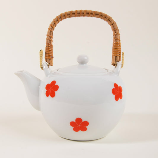 Red Floral Teapot