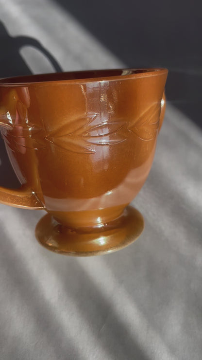 Peach Lusterware Sugar Bowl